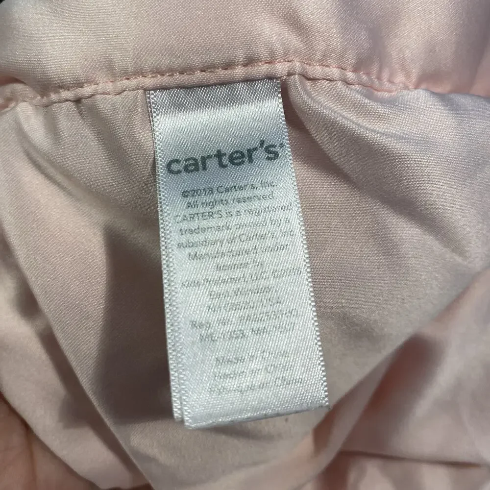 Carter's Baby Lovey Pink White Teddy Bear Soother